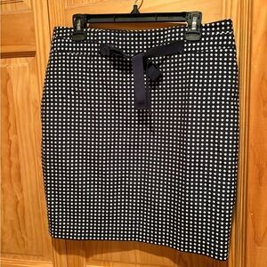 The Limited Deep Navy and White Polka Dot Pencil Skirt